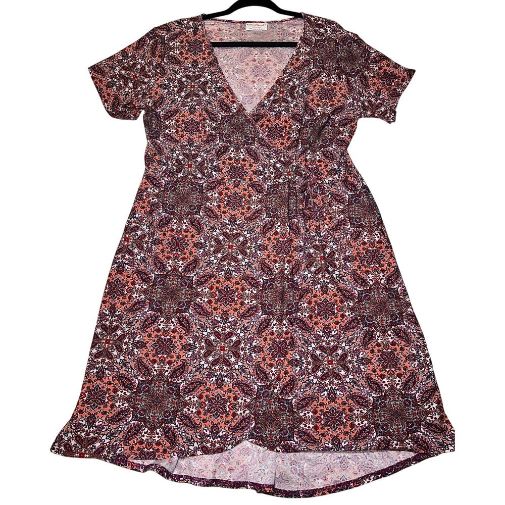 Bobbie Brooks Plus Size Printed Midi Dress - Size 1X